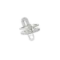 GocciAzzurra - STARLIKE SAFETY PIN CRYSTAL RING