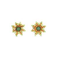 GocciAzzurra - BLOSSOM GOLD TSAVORITE&PARAIBA EARRINGS