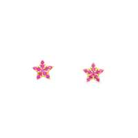 GocciAzzurra - STARLIKE GOLD RUBY EARRINGS