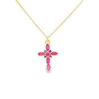 GocciAzzurra - CRUX GOLD RUBY&AMETISTA NECKLACE