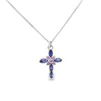 GocciAzzurra - CRUX AMETISTA&LAVANDER NECKLACE