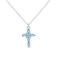 GocciAzzurra - CRUX CELESTE&ACQUAMARINA NECKLACE