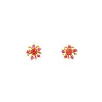 GocciAzzurra - PLUMERIA GOLD RUBY&ORANGE EARRINGS