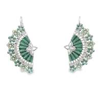 GocciAzzurra - DIVA CRYSTAL STONE GREEN GLAZED EARRINGS