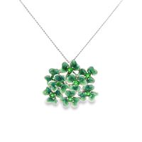 GocciAzzurra - CLOVER GREEN STONES GREEN PEARLY GLAZED NECKLACE
