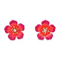 GocciAzzurra - PLUMERIA GOLD CRYSTAL FUSCIA&ORANGE EARRINGS