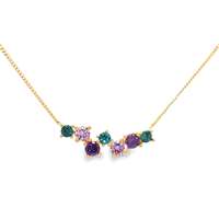 GocciAzzurra - RAINBOW GOLD PARAIBA&ROSA&AMETISTA NECKLACE