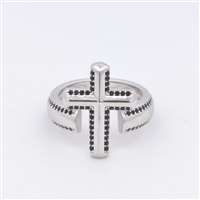 GocciAzzurra - CRUX BLACK STONES RING