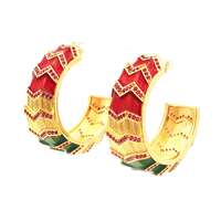 GocciAzzurra - KALEDO GOLD RUBY STONES GREEN&RED GLAZED EARRINGS