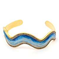 GocciAzzurra - WAVE GOLD BLUE STONES BLUE GLAZED BRACELET
