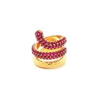 GocciAzzurra - SNAKE GOLD RUBY STONES RING