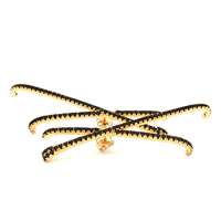 GocciAzzurra - CROSS GOLD BLACK STONES CENTRAL PIN EARRINGS