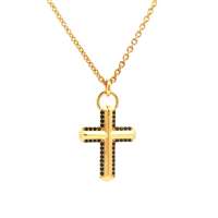 GocciAzzurra - CRUX GOLD BLACK STONES NECKLACE