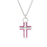 GocciAzzurra - CRUX RUBY STONES RODHIUM NECKLACE