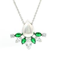 GocciAzzurra - AURORA CRYSTAL&GREEN STONES NECKLACE