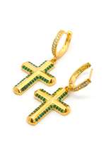GocciAzzurra - CRUX GOLD GREEN EARRINGS