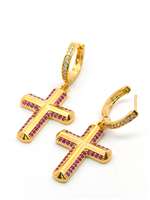 GocciAzzurra - CRUX GOLD RUBY STONES EARRINGS