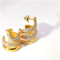 GocciAzzurra - SNAKE (big) GOLD CRYSTAL STONES  EARRINGS