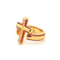 GocciAzzurra - CRUX GOLD RUBY STONES RING