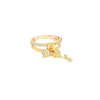 GocciAzzurra - unlock your heart gold crystal ring