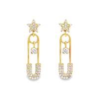 GocciAzzurra - starlike gold crystal leading light earrings