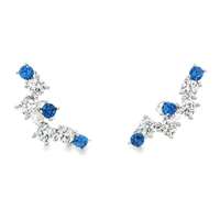 GocciAzzurra - rainbow crystal blue earrings central pin