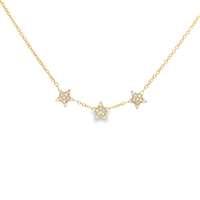 GocciAzzurra - starlike gold crystal necklace three stars