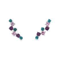 GocciAzzurra - rainbow paraiba ametista rosa earrings central pin