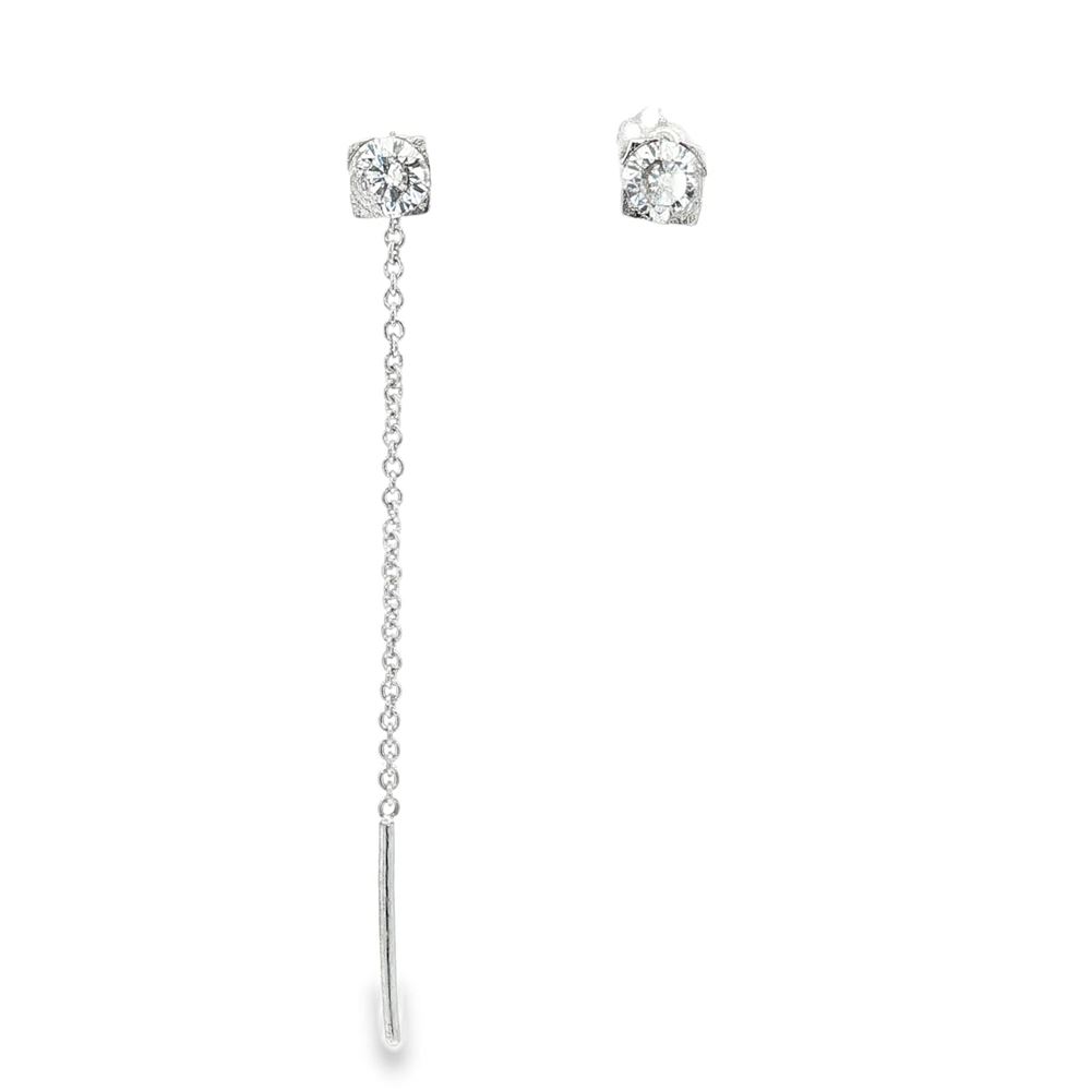 LIGHTS CHAIN&PIN CRYSTAL EARRINGS
