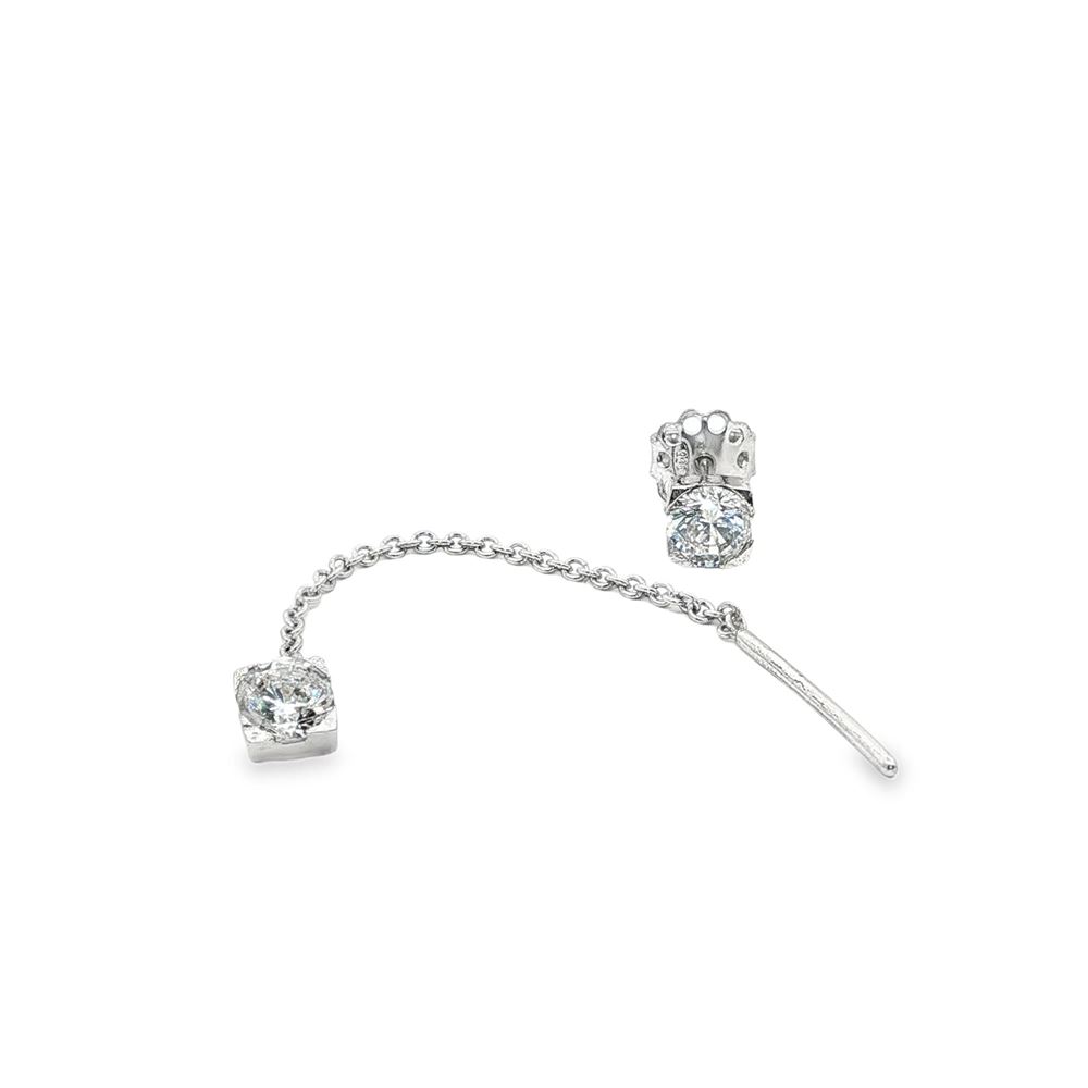 LIGHTS CHAIN&PIN CRYSTAL EARRINGS