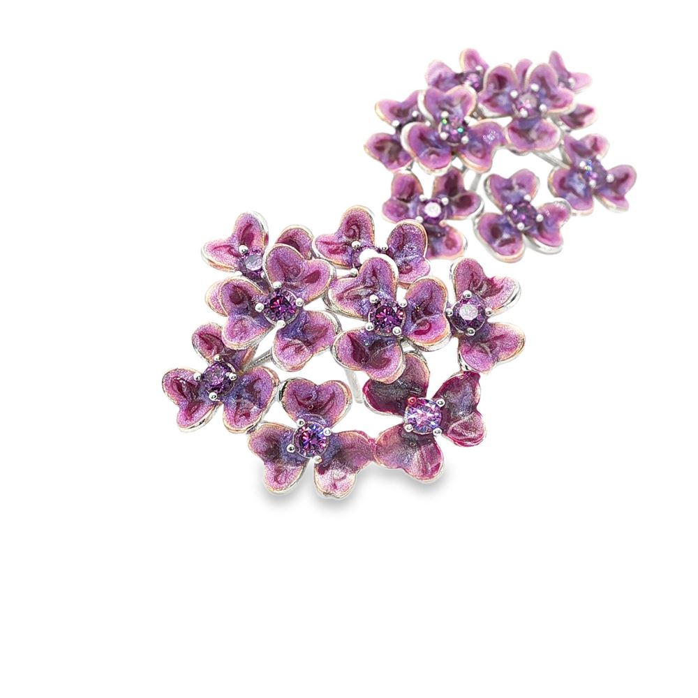 clover amethyst stones lavander glazed earrings
