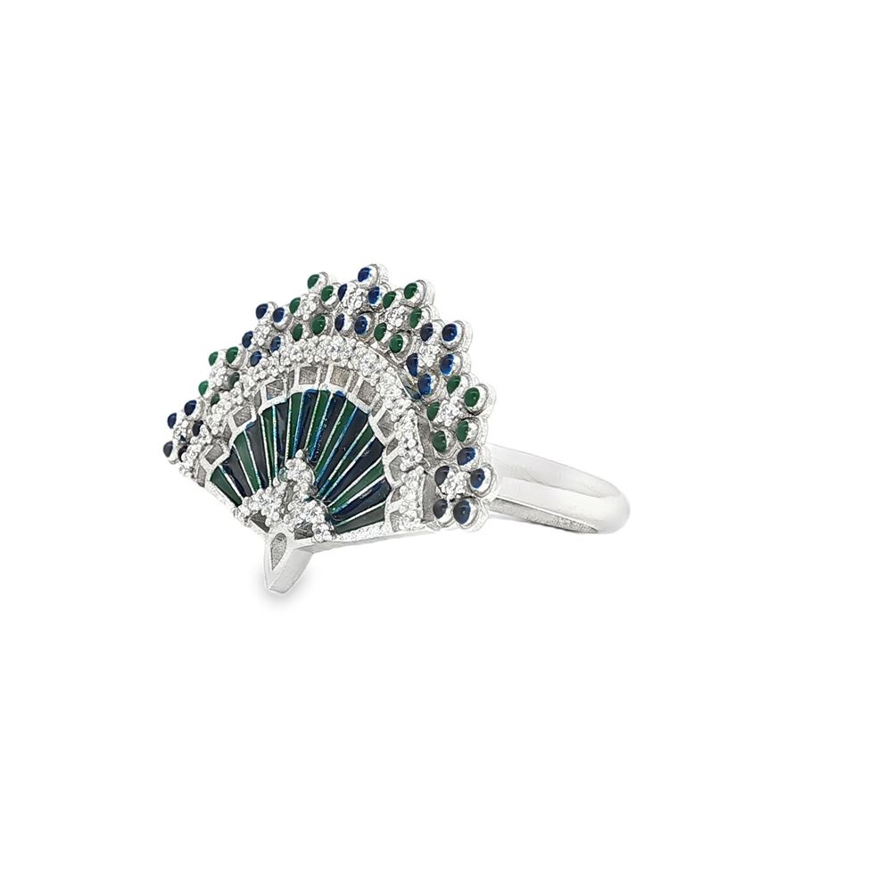 diva crystal green blue glazed ring