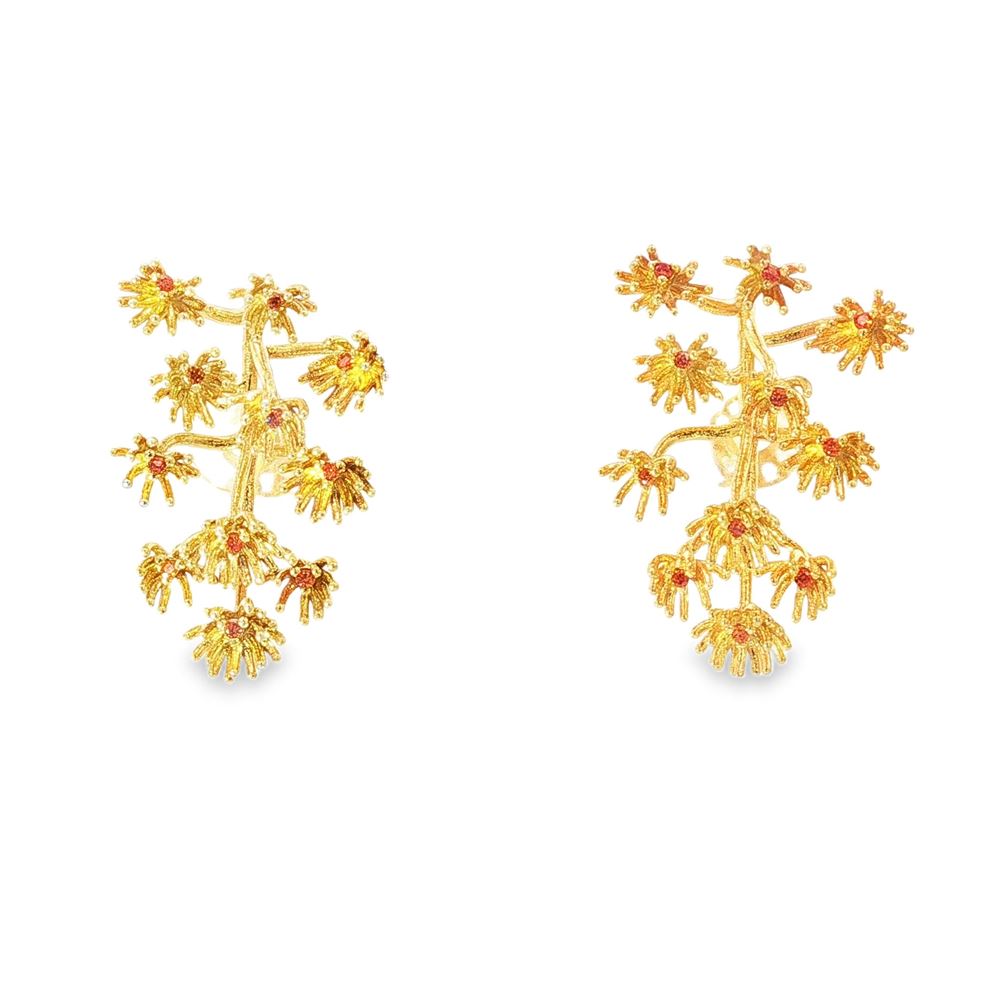 agave gold orange earrings