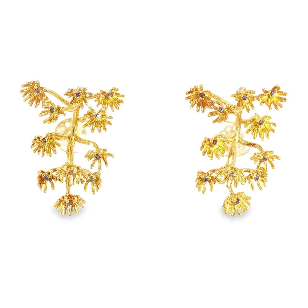 agave gold ametista earrings