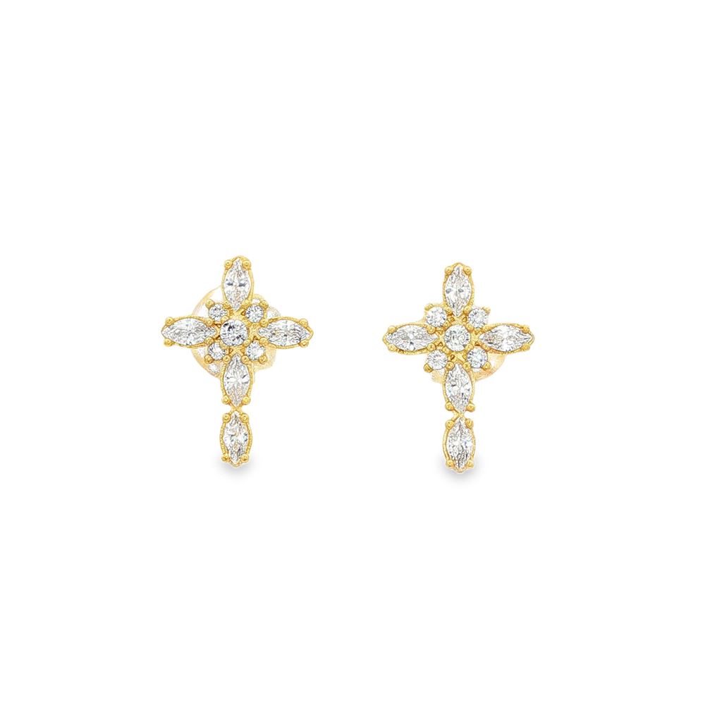 crux gold crystal earrings