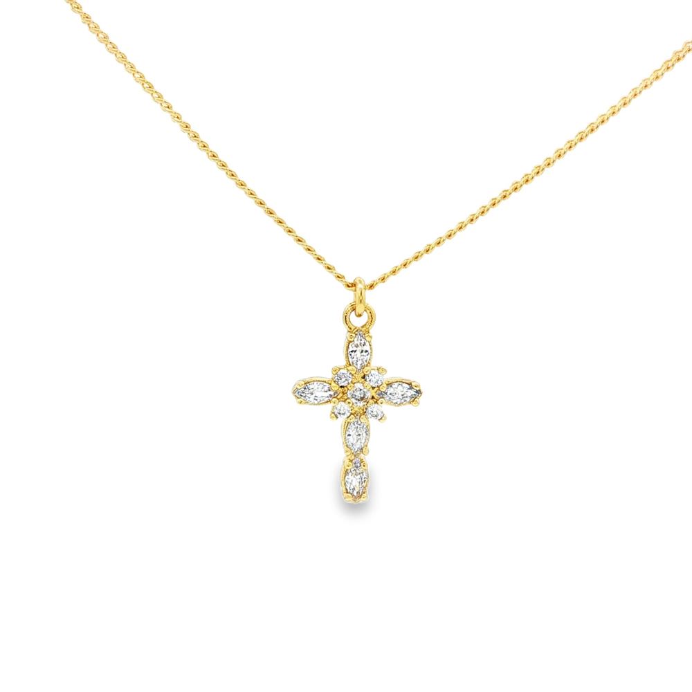 crux gold crystal necklace
