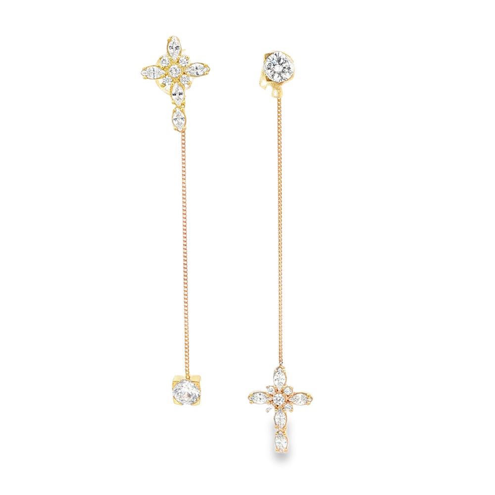 crux gold crystal leadings earrings