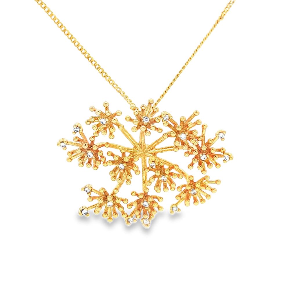 dandelion gold crystal necklace