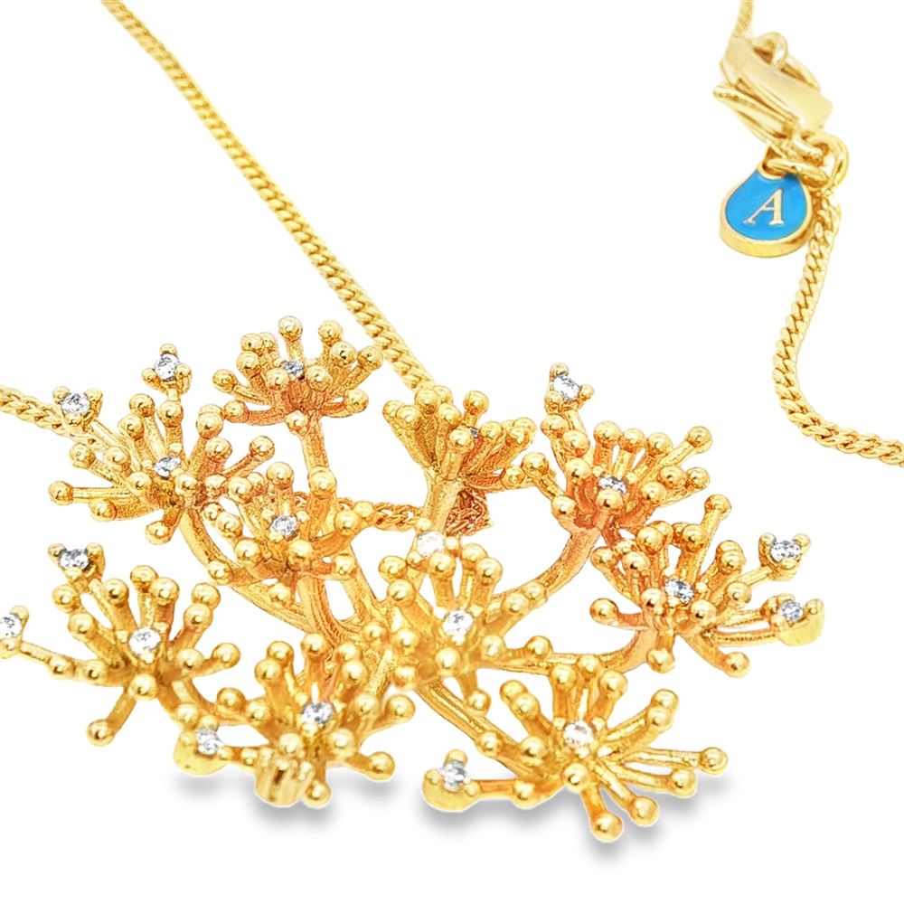 dandelion gold crystal necklace