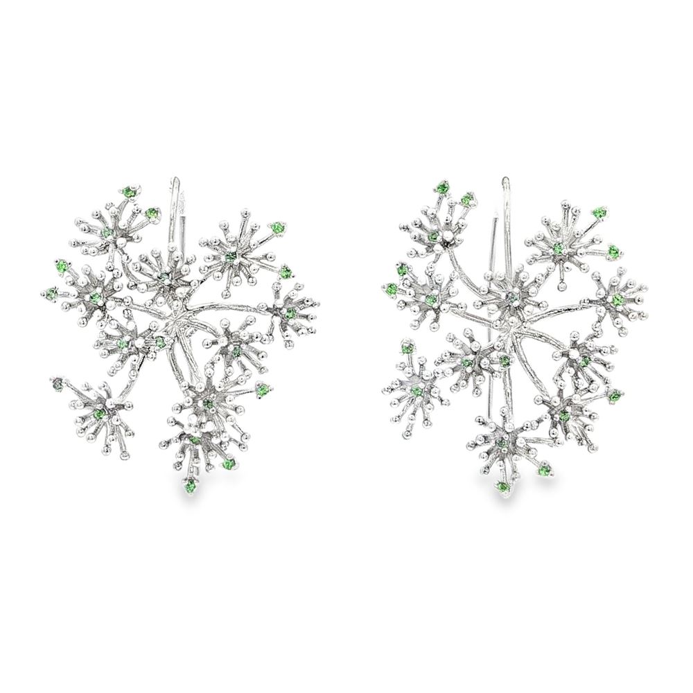 dandelion tsavorite earrings