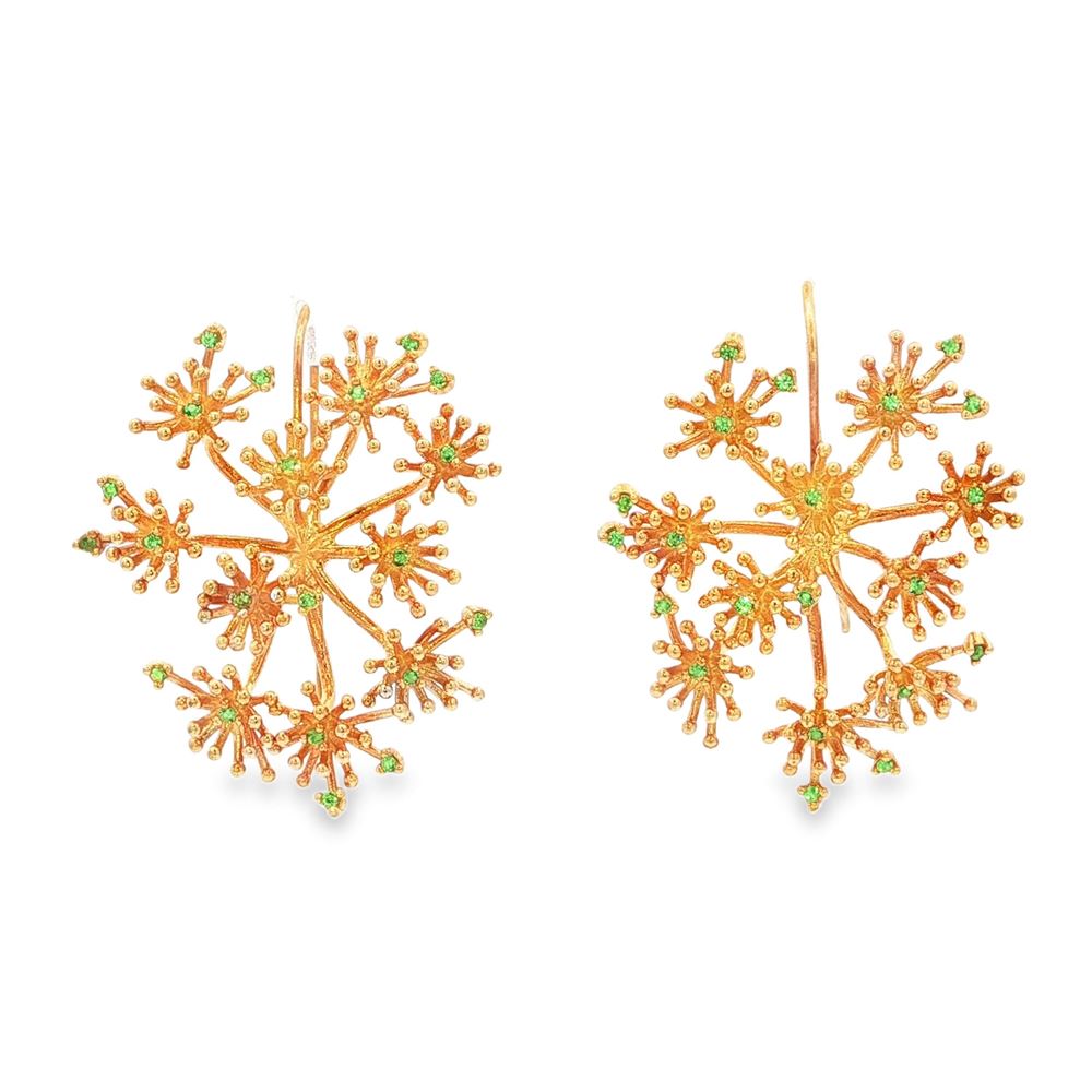 dandelion gold tsavorite earrings