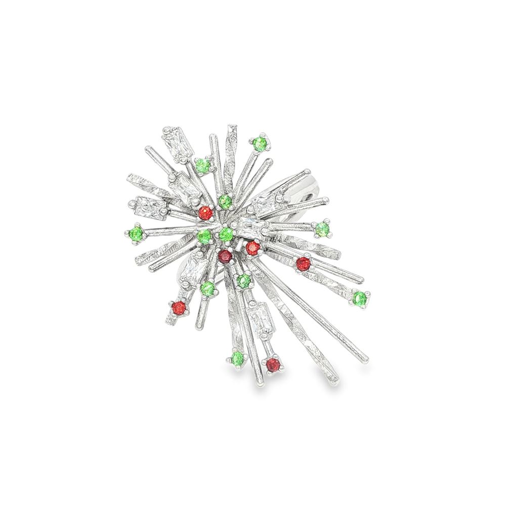 firework crystal orange green ring