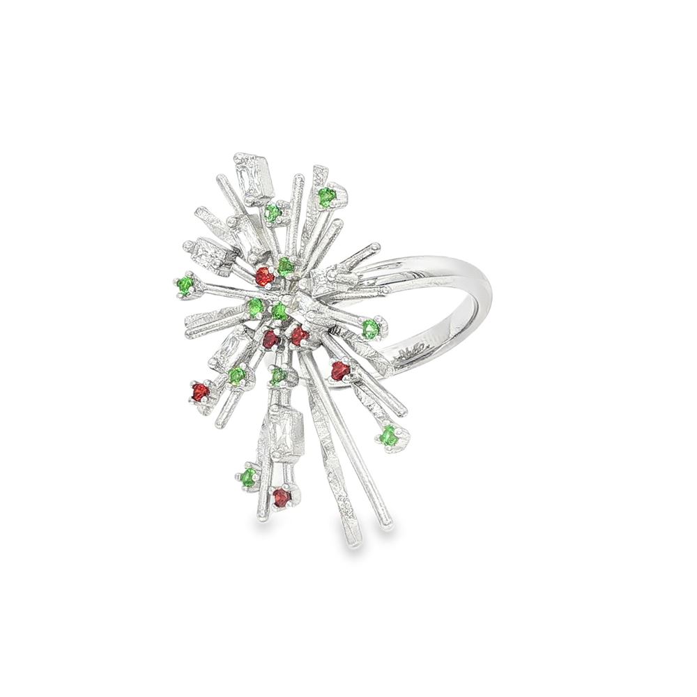 firework crystal orange green ring