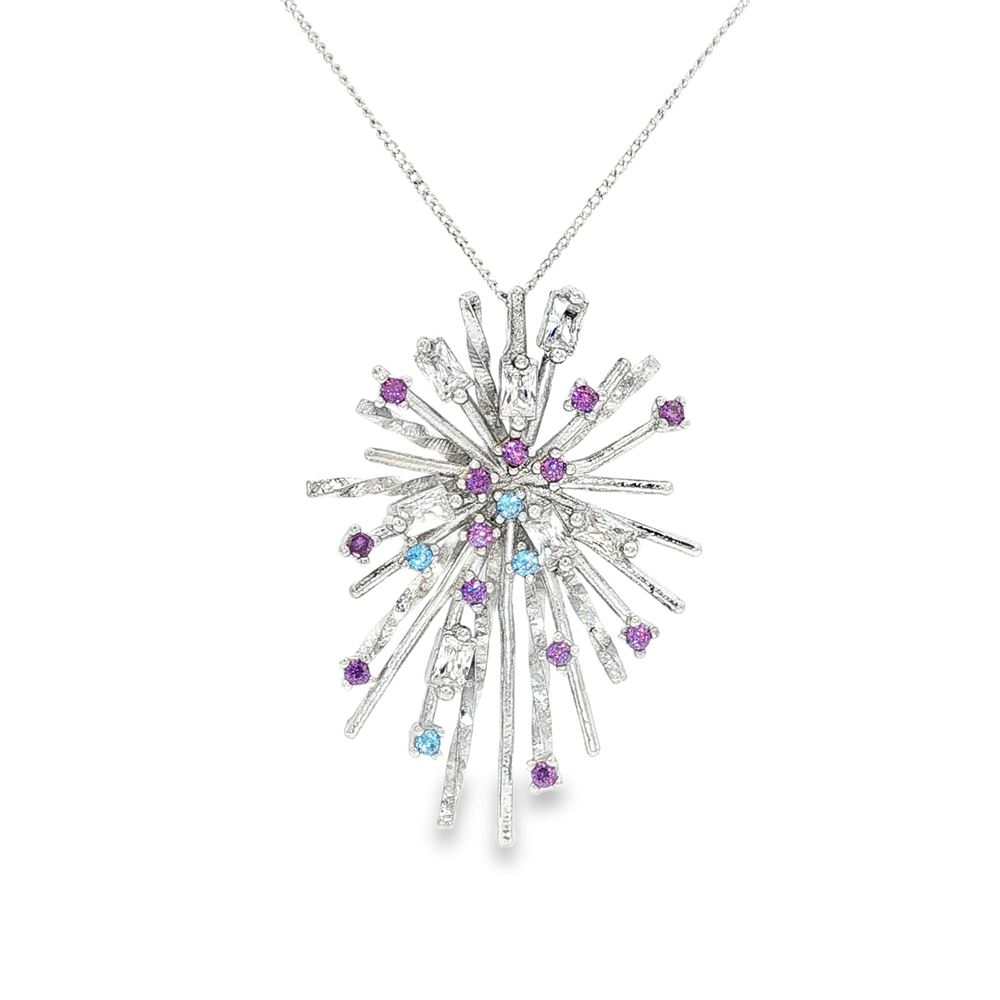 firework crystal ametista celeste necklace