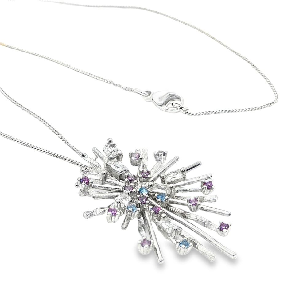 firework crystal ametista celeste necklace