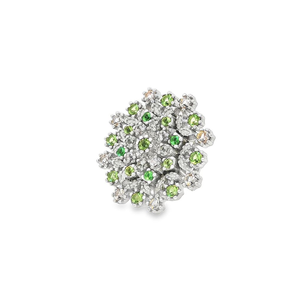 flake verde&champagne brooch
