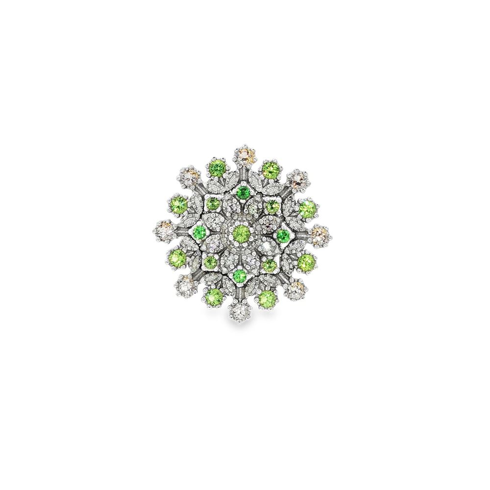 flake verde&champagne brooch