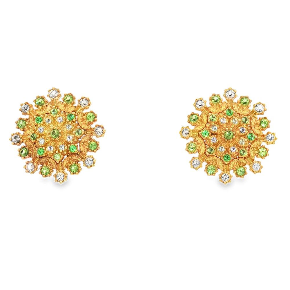 flake gold verde&champagne earrings