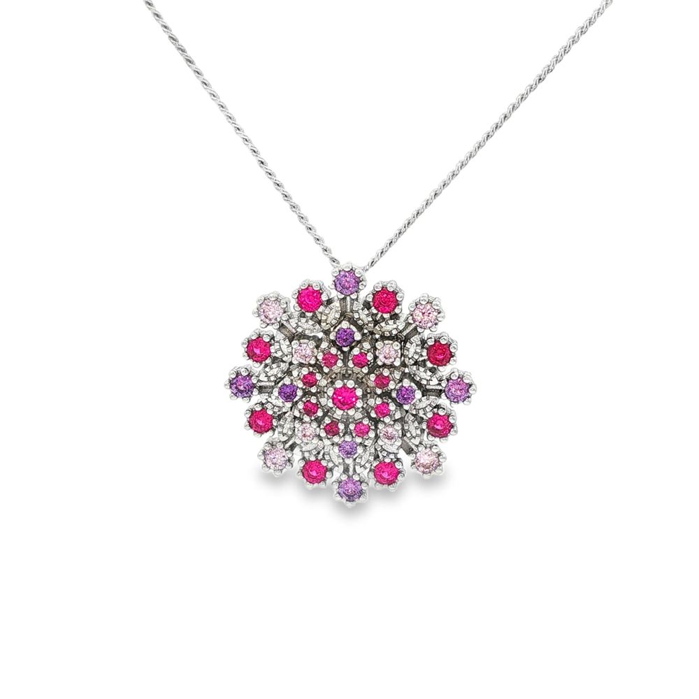 flake morganite&ametista&fucsia necklace