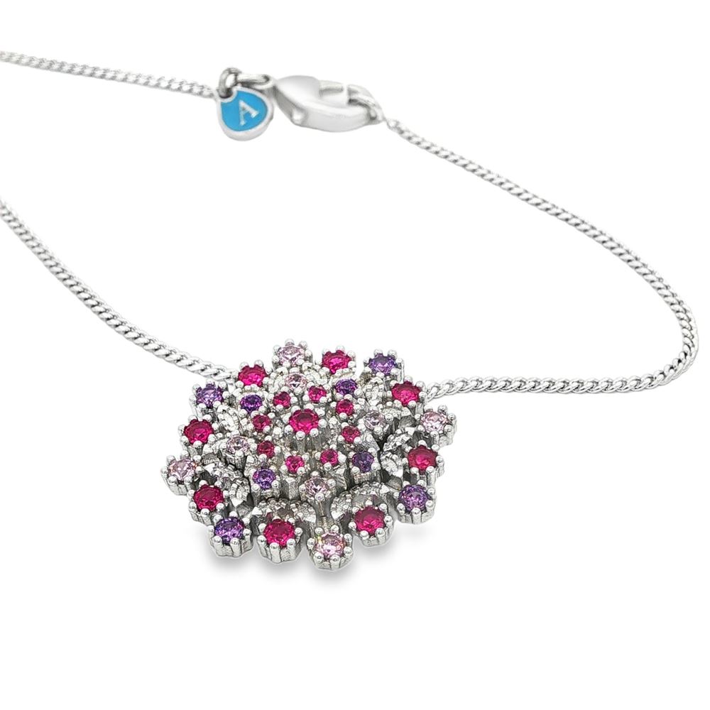 flake morganite&ametista&fucsia necklace